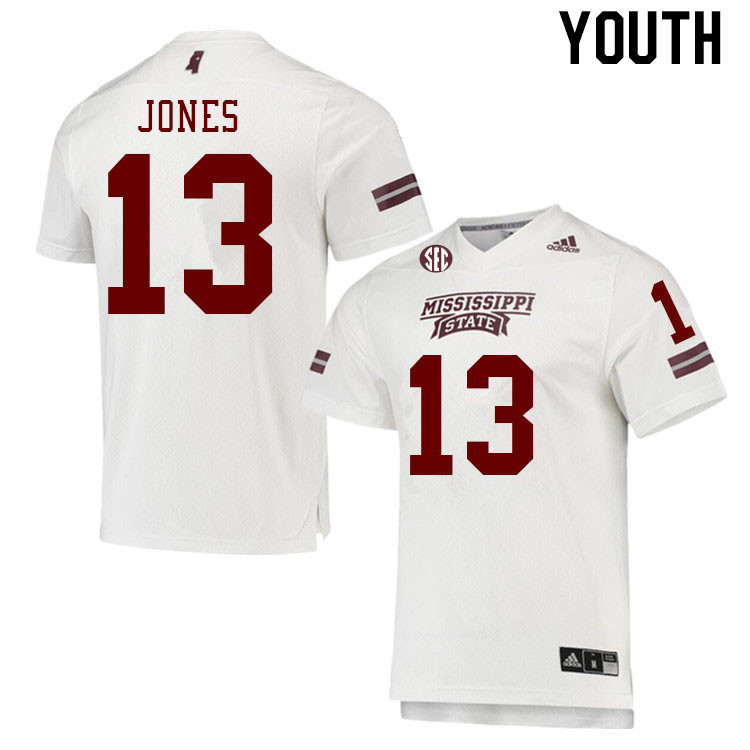 Youth #13 Ray'Darious Jones Mississippi State Bulldogs College Football Jerseys Stitched Sale-White
